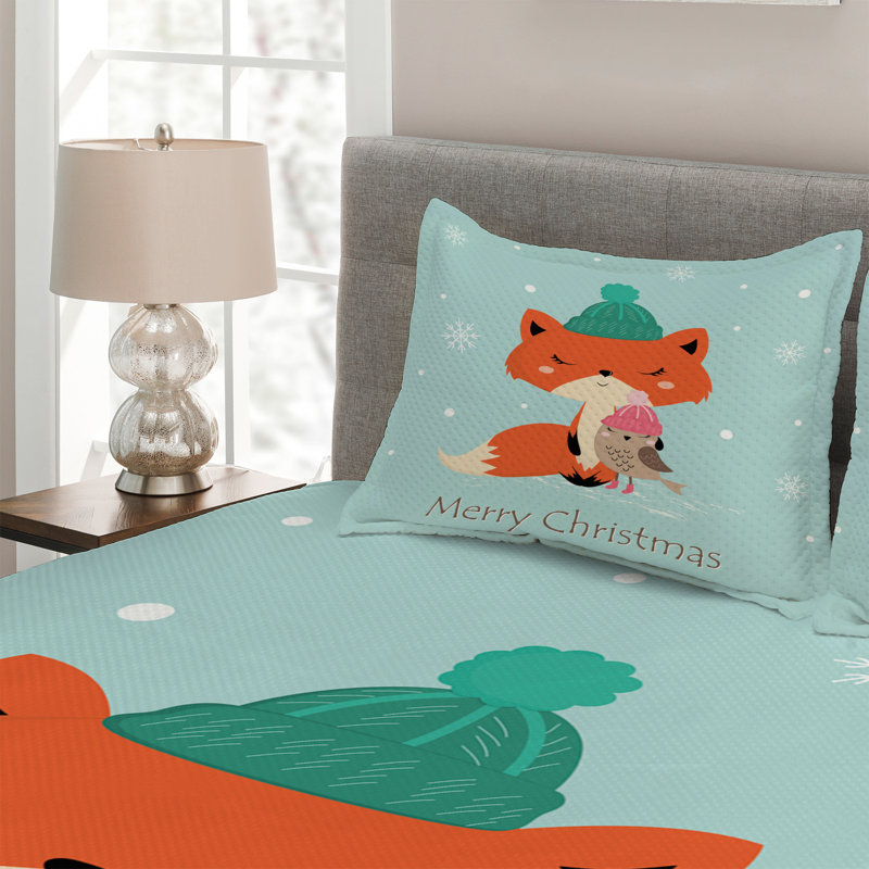 Fox Polyester Coverlet, King Bedspread + 2 Shams