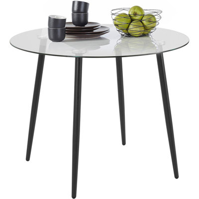 Milagro Round Glass Top Dining Table
