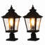Ensemble de 2 lampadaires pilier rétro en aluminium toutes saisons, noir mat-130365249