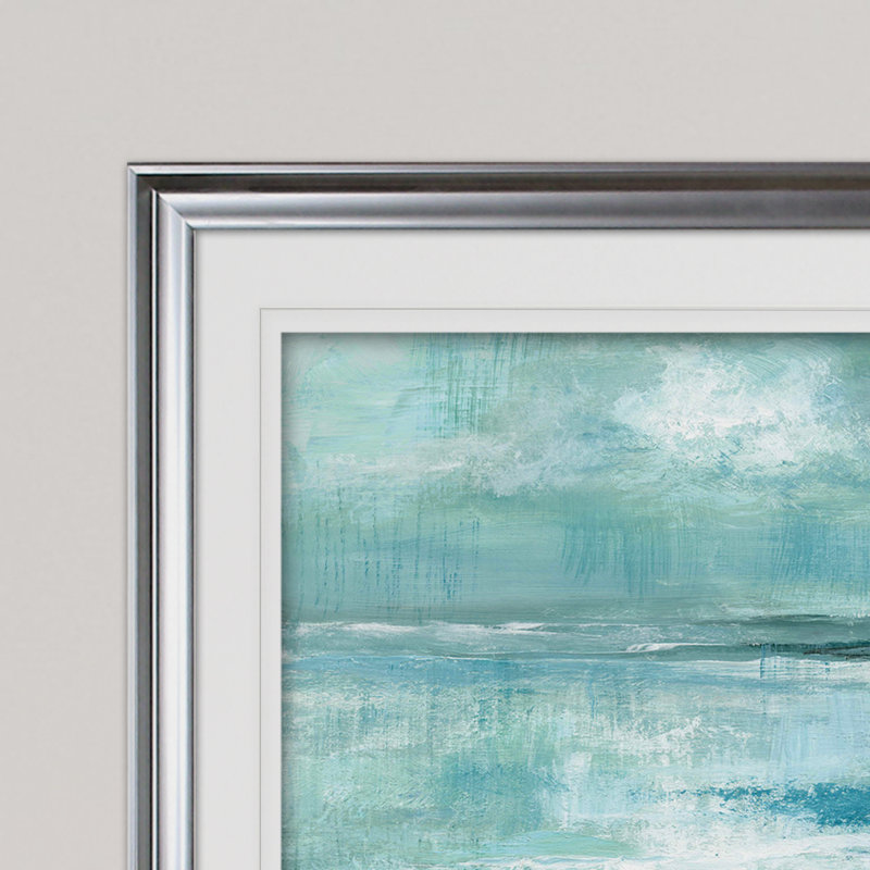 Vue de l'île - reproduction sur toile, Cadre argenté, H 20 po x l 24 po x P 1,5 po