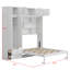 Lit escamotable mural avec armoire supérieure, tablettes et garde-robe, lit pliable peu encombrant-50713007