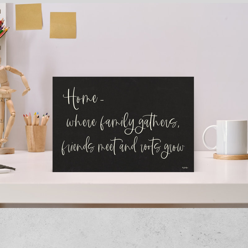 Home - Where Family Gathers Abstract Contemporary Architecture Wall Art Print, 30.48cm H x 45.72cm W