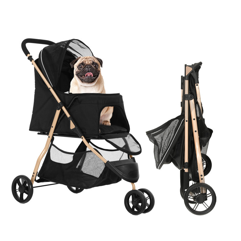 Dog Strollers Foldable Pet Stroller, Black