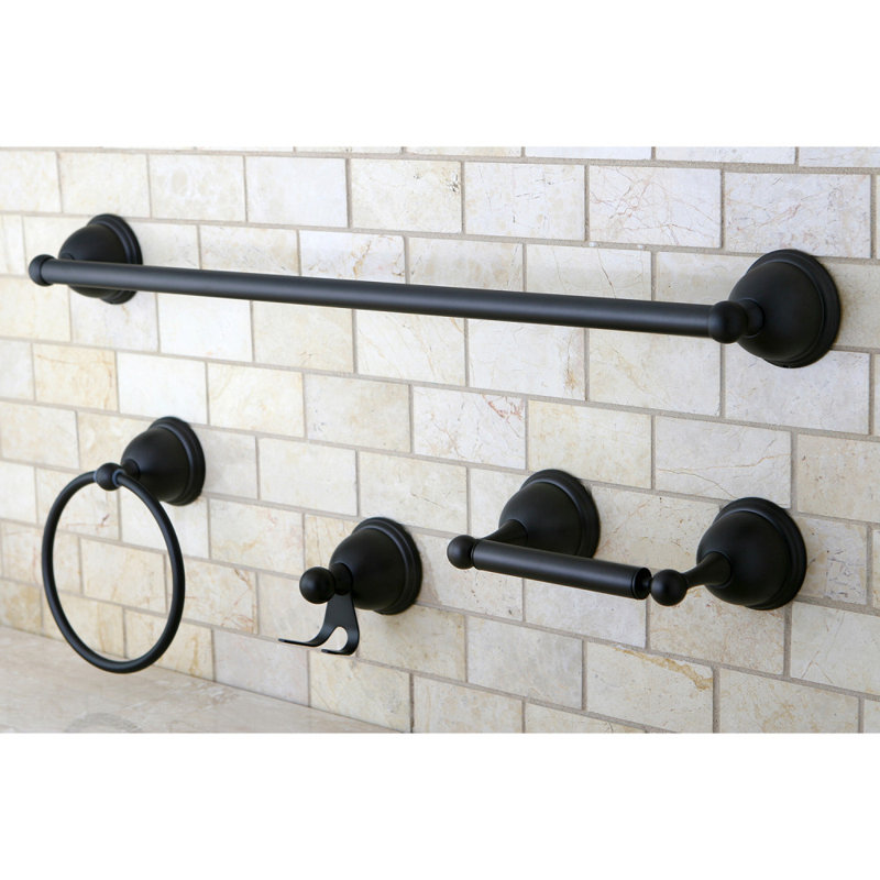 Kingston Brass Restoration 4-Piece Bathroom Hardware Set, Oil Rubbed Bronze