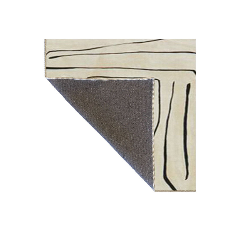 Tapis décoratif rayé à motif de peinture lavable, Rectangle 4 pi 7 po x 6 pi 7 po