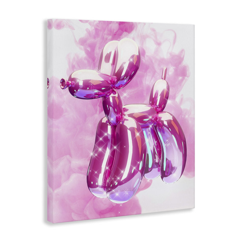 «Balloon Dog with Sparkle», art mural par Ziwei Li, H 40 po x l 30 po
