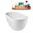 63" Streamline Soaking Glossy White Freestanding Tub and Tray With Internal Drain-101412767