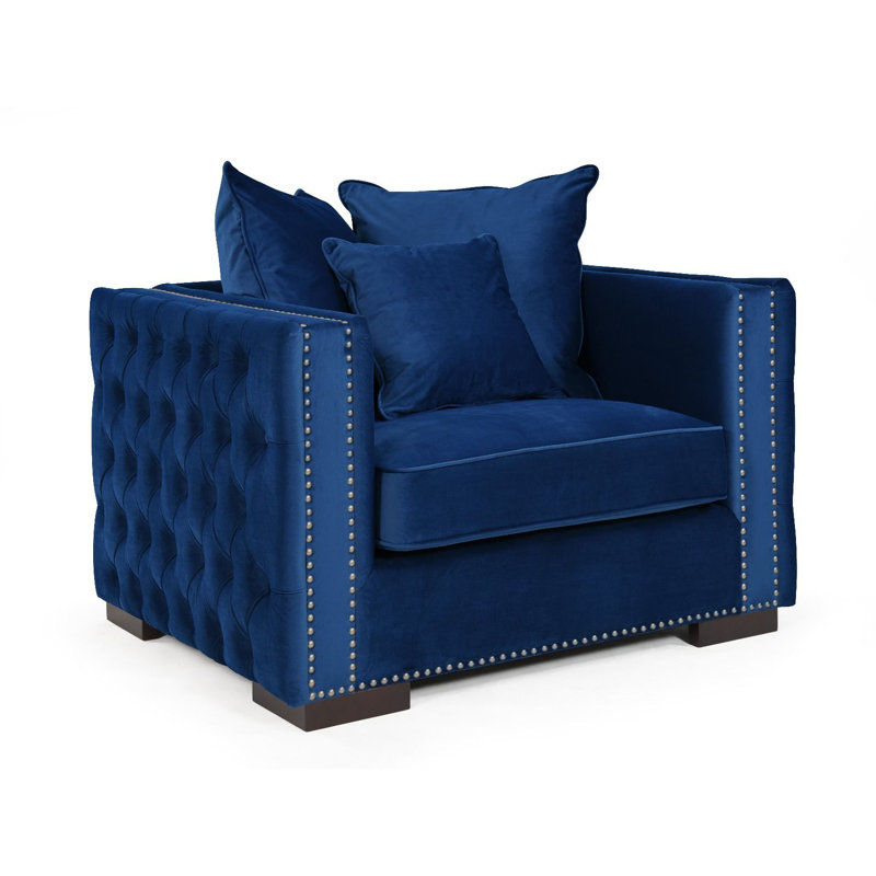 Angelina Upholstered Armchair, Blue