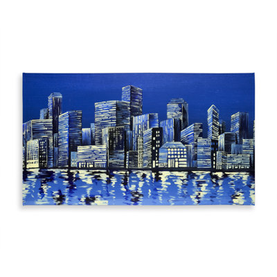 City in Blue Tablecloth | Indoor/Outdoor Blue Bedroom Decor