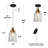 1-Light Kitchen Pendant Light Bell Glass Shade