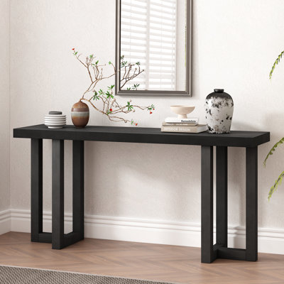 Hanni Geometric Console Table with Solid Pine Legs
