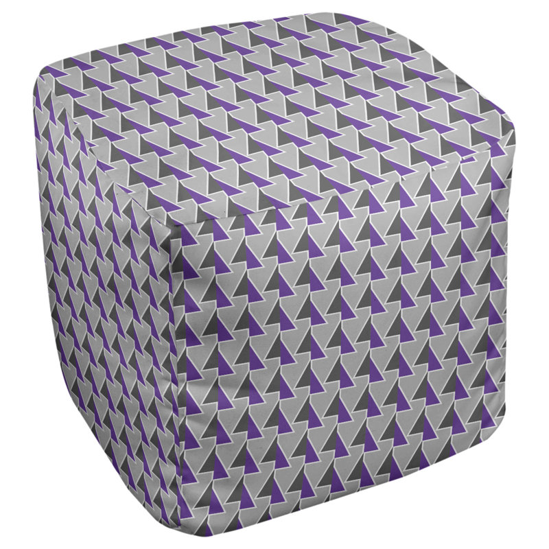 Repose-pieds cube à motif shifted arrows, H 18 po x l 18 po x P 18 po, Mauve