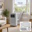 Ensemble de 2 climatiseurs portatifs 3-en-1 8 000 BTU, refroidissement, déshumidificateur 50 pintes / jour et ventilateur à 2 vitesses, climatiseur silencieux 48dB avec mode veille, minuterie 24H, télécommande et ensemble de fenêtre pour 350 pieds carrés