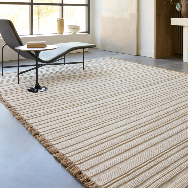 Bandera Handmade Solid Cream/Beige Area Rug (8'X10'), Runner 2'6" x 8'