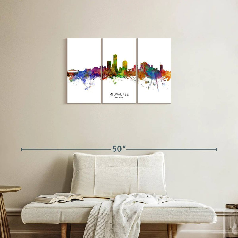 Milwaukee, Wisconsin Skyline I, H 20 po x l 33 po