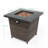 28Inch Fire Table, Black Brown, Steel Components, Propane/ Fueled, 40000Btu Heat Output Square Pit Heating Table 28Inch, Lid, Fueled