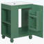 Meuble-lavabo de 24 po avec lavabo, structure en bois, porte à fermeture douce et rangement latéral ouvert-1530725683