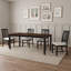 Ensemble de table de salle à manger extensible 5 pièces avec rallonge amovible, table rectangulaire et 4 chaises rembourrées-133393646