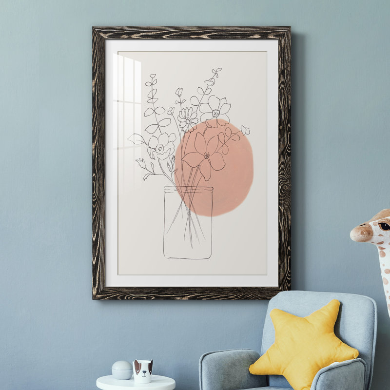" Contemporary Wildflower Bouquet " Painting Print, Black, 31" H x 44" W x 1" D