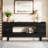 70.9" Console Table, Modern 2-Tier Entryway Table with Storage Drawers, Black