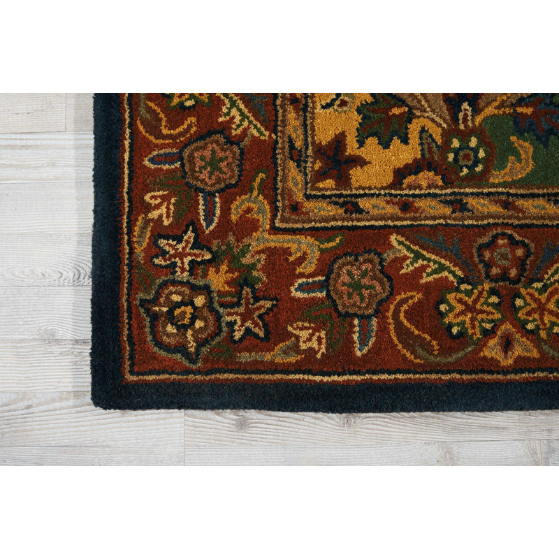 Garnet Lapis Multicolor Hand-Tufted Wool 5' x 8' Area Rug