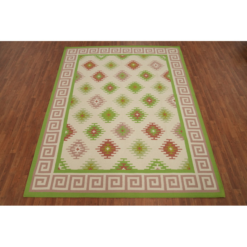 Tapis kilim Durrie Nomade tissé à plat 8 x 10 po