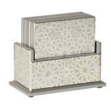Sparkle Glass Mirror Coaster Set with Holder