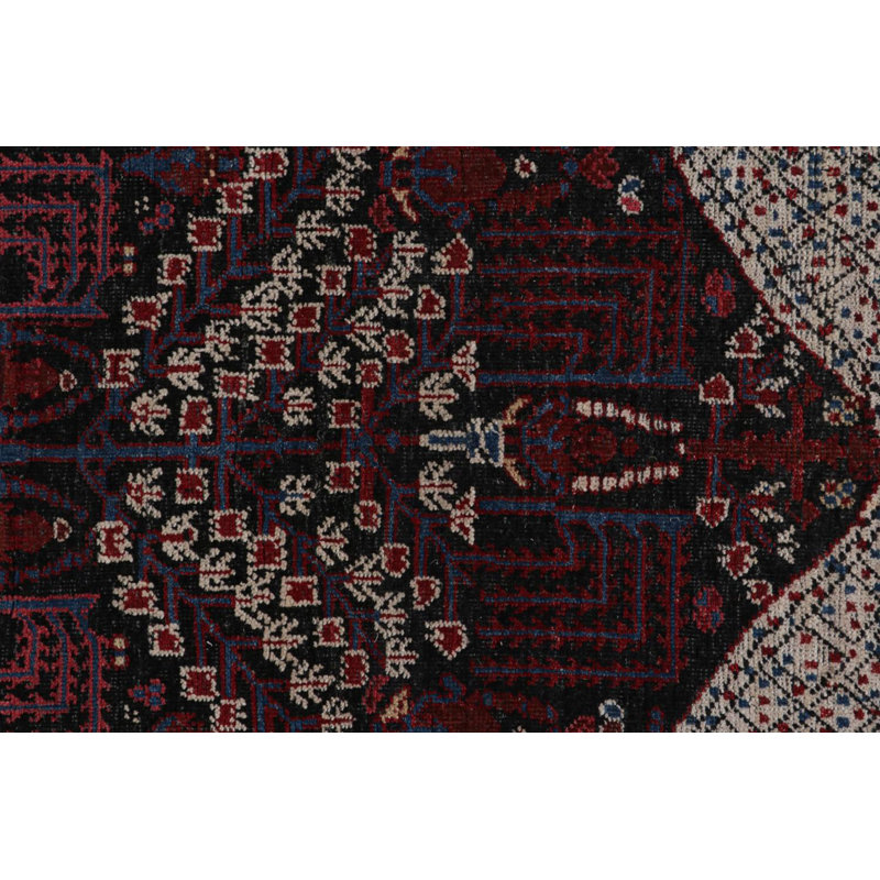 Burano Hand Knotted Wool Geometric Area Rug, Rectangle 4' x 6'