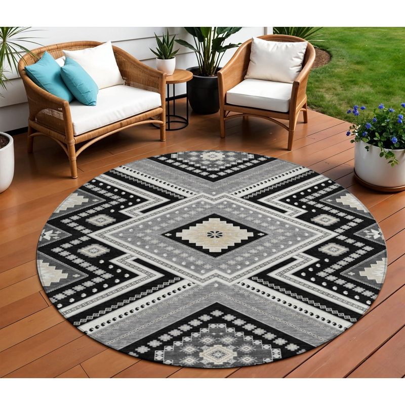Tapis rond 8 po Tribal