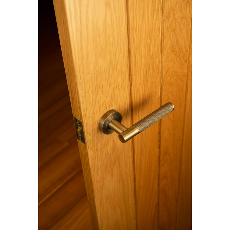 Lagos Door Handle, Antique Brass