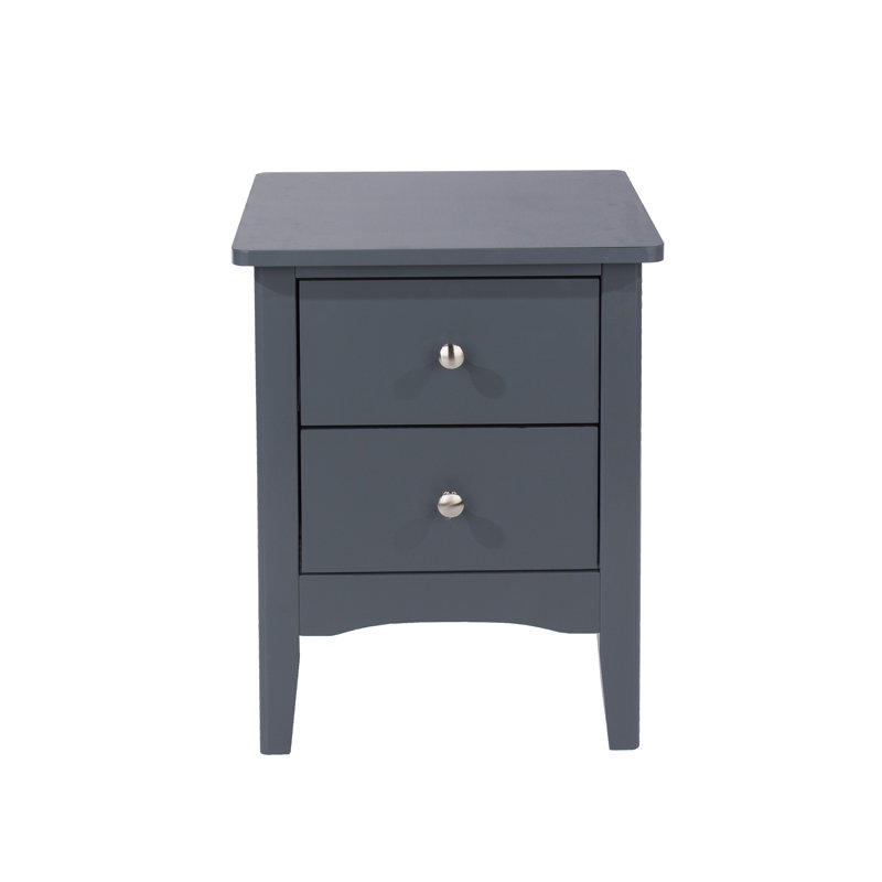 Clio 2 Drawer Bedside Table, Dark Blue
