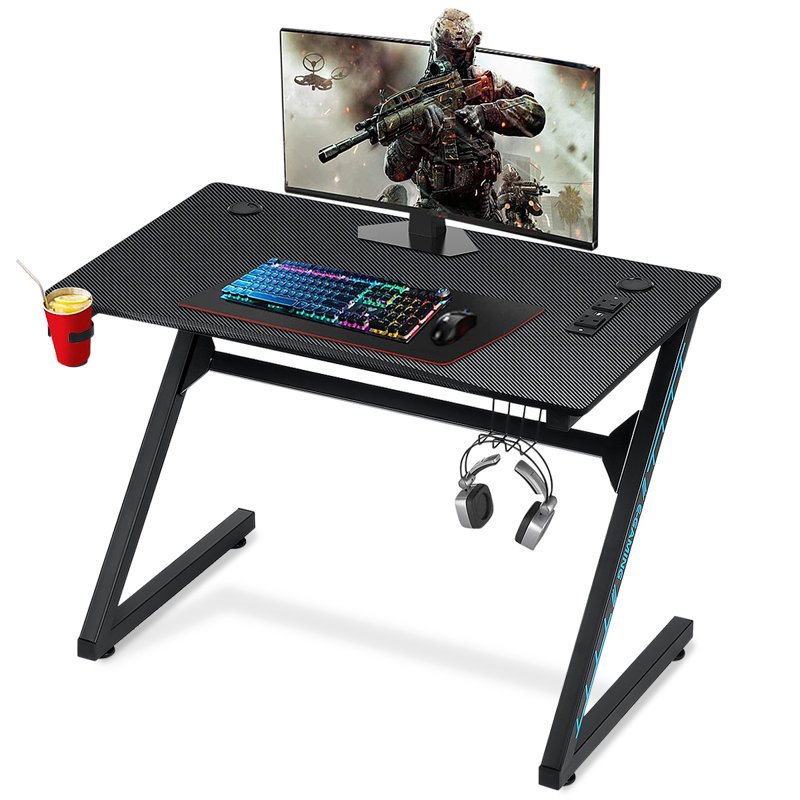 Rectangle 106.93cm L Computer Table with Cable Management