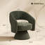 Fauteuil d'appoint pivotant, chaise de salon rembourrée moderne avec rembourrage épais pour la lecture, vert