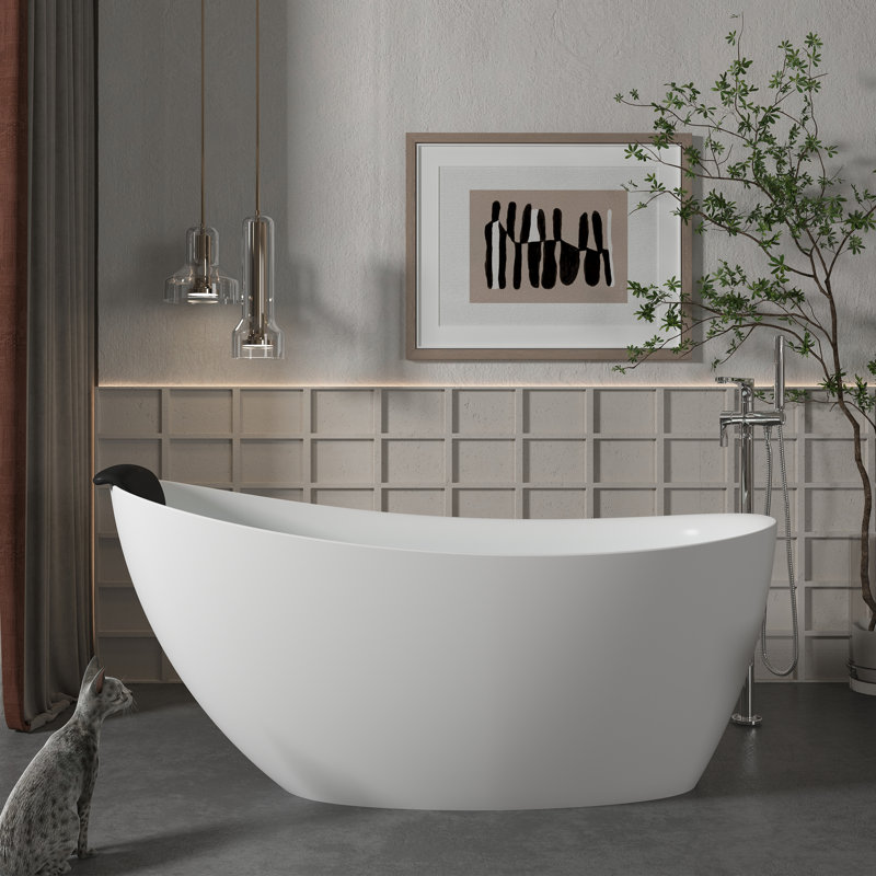 Baignoire de trempage en pierre à surface solide 59 po. X 30 po. Crestone