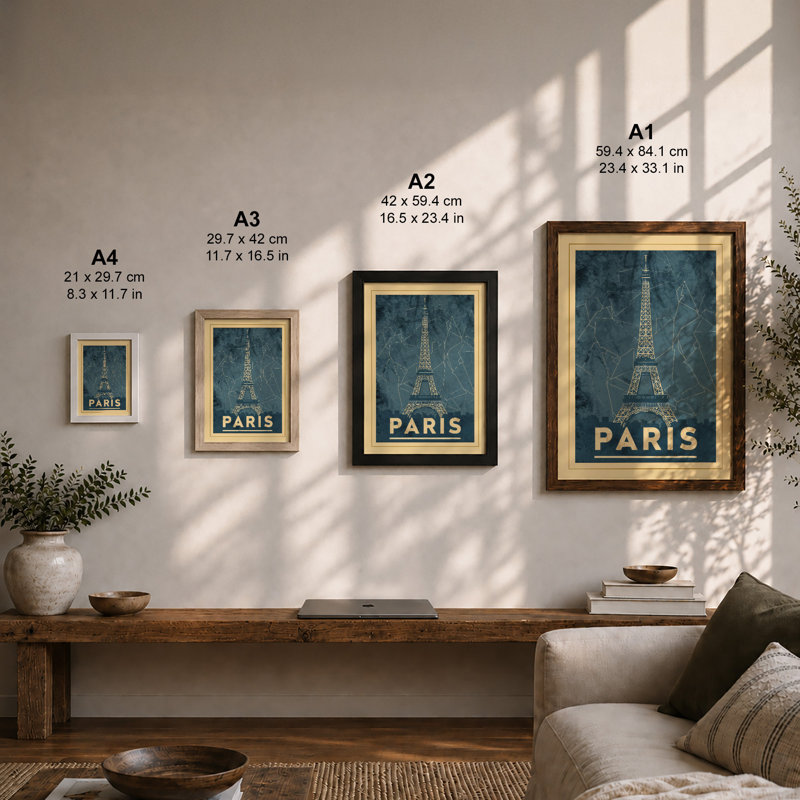 Postcard From Paris Vintage - Print, Unframed, A2 - 59.4 x 42.0 cm