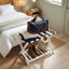 Porte-bagages pliant en bambou, support de valise en bambou épaissi avec tablette de rangement pour chambre d'amis-123147643