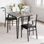 Table de salle à manger pour 2 personnes, ensemble de table de salle à manger carrée, ensembles de cuisine et de salle à manger 3 pièces pour petit espace, appartement, gris-1072907512-1072907495-1072907513