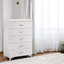 Commode 5 tiroirs Casilda, finition blanche