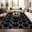 Black & White Geometric Area Rug, Soft Plush Carpet for Living Room Hallway, Festive Holiday Rug for Halloween Christmas, Non-Slip Floor Mat for Home Office, Stylish Hexagon Decor-1455758313