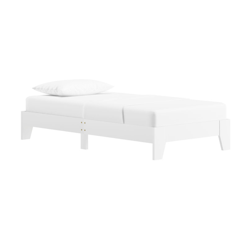 Heiss Open-Frame Bed, White, Twin