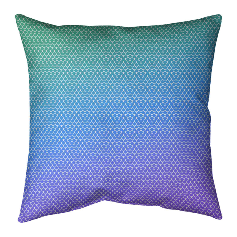 Coussin décoratif intérieur / extérieur Katelyn Elizabeth, 18 po x 18 po, Mauve / vert / bleu ciel