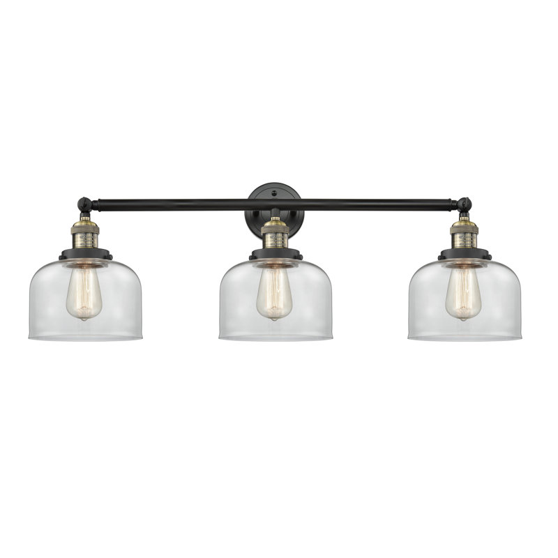 Placencia 3 - Light Dimmable Vanity Light, Clear, Black Antique Brass, 6 Watt Vinage LED Bulb