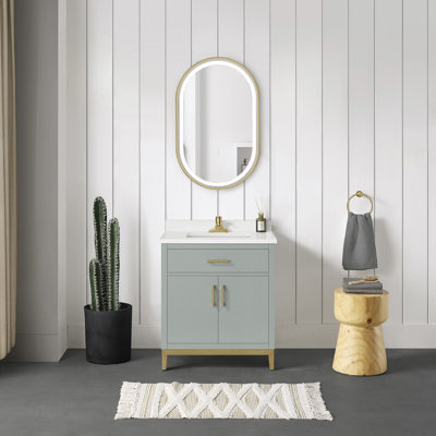  Meuble-lavabo simple 30 po vert sauge