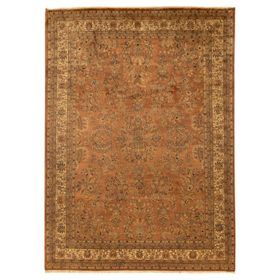 Hand Knotted Wool Area Rug in Cream