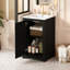 Ensemble de meuble-lavabo sur pied 20 po avec lavabo en céramique, meuble-lavabo simple autoportant avec porte à fermeture douce, tablette réglable, style moderne, noir.