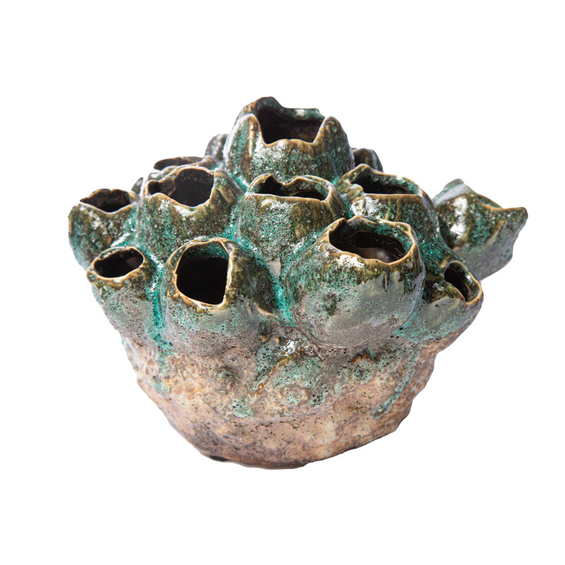 Vase de table en céramique 6 ", Vert mousse