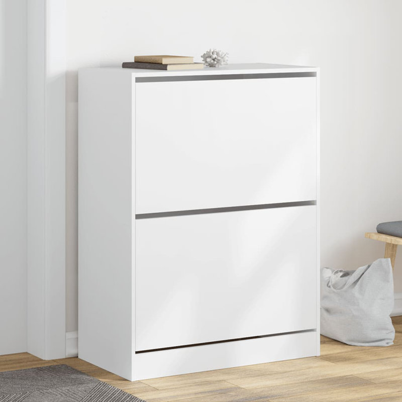 12 Pair Shoe Storage Cabinet, White