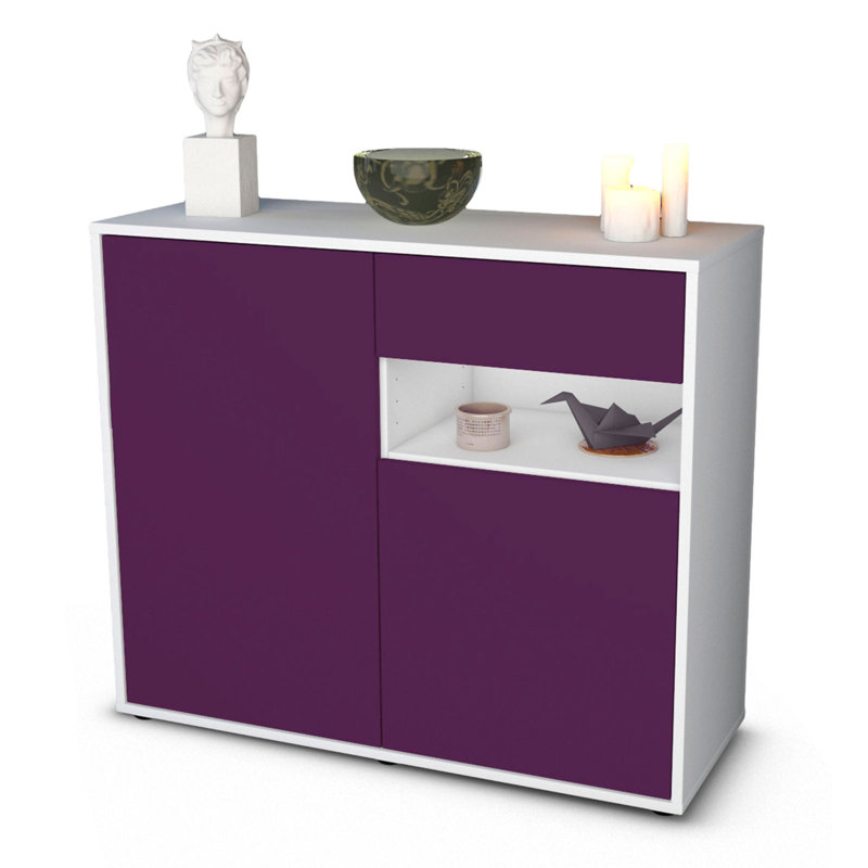 Rayburn 92cm Sideboard, White/Purple