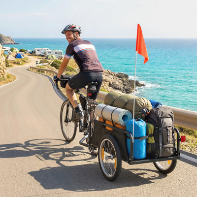 Remorque de cargaison de vélo, remorque à vélo avec roues à dégagement rapide de 16 po