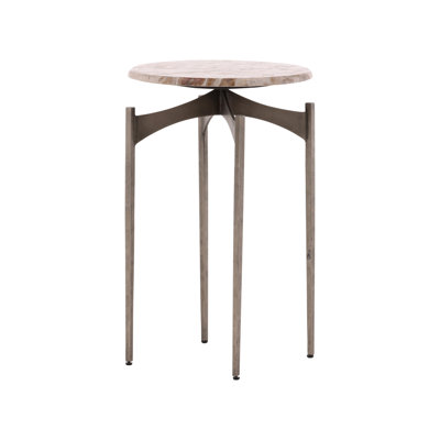  Joanna Silver Iron Marble End Table